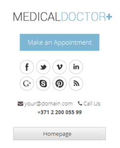 Call to action in header of MedicalDoctor+ theme